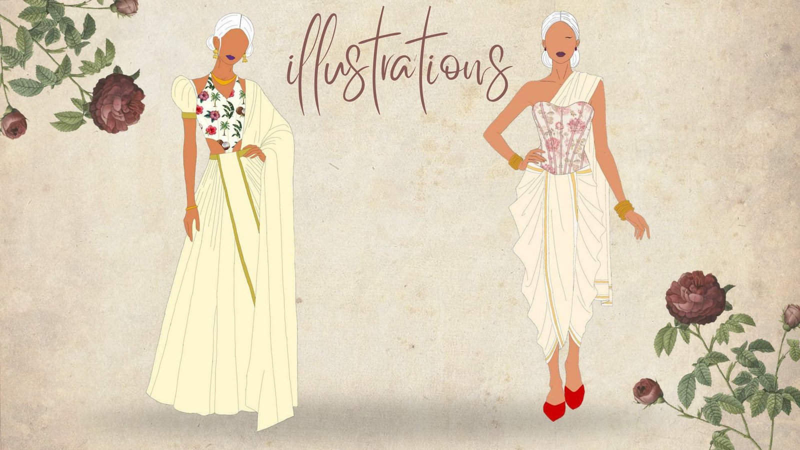 Corset Saree illustration